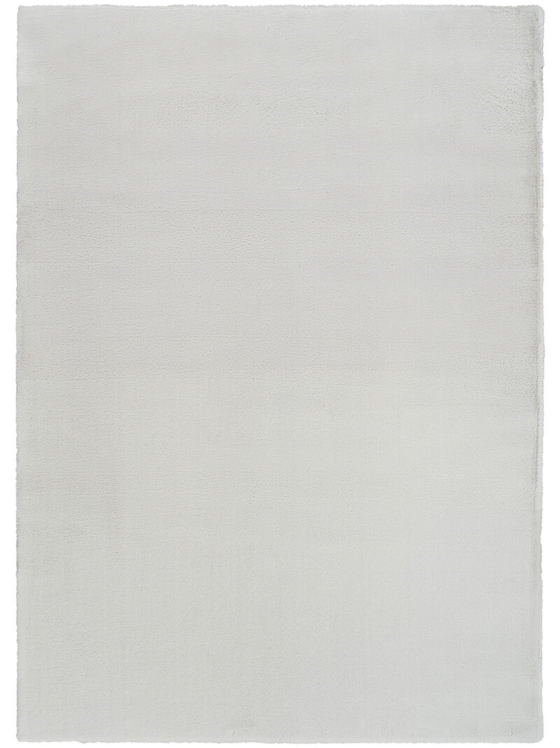 Soft Plush Rabbit Fur SFF01 Silver 5' x 7' Rug