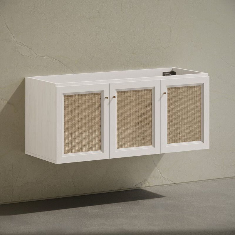 Classe 48" Wall-Mounted Bathroom Vanity in White Oak without Sink Top image number 2