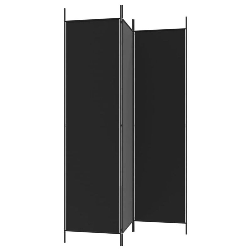 3-Panel Room Divider Black 59.1"x78.7" Fabric