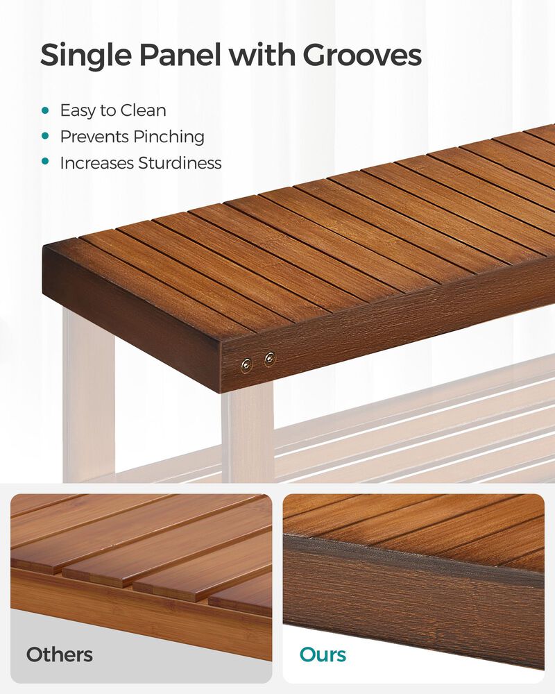 3 Tier Shoe Rack Bench Wicker Style Entryway Storage Seat image number 6