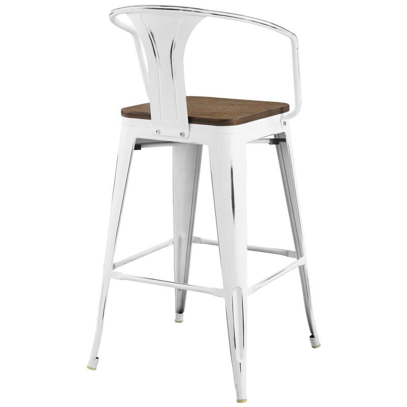 Modway Promenade Bar Stool Set of 2, White image number 4