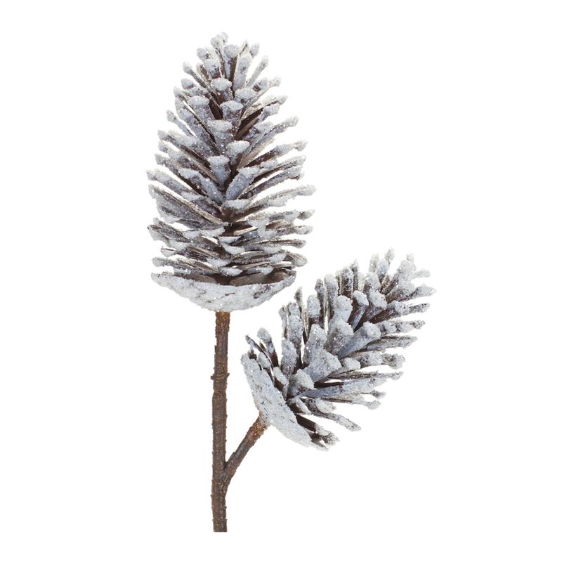 Pine Cone Pick Set of 2 – Plastic Holiday Decor for Christmas Home, Table, and Mantel