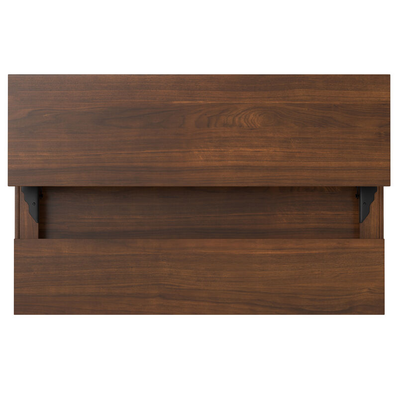 Hunter  48 inch Wide Rectangle Industrial Lift Top Coffee Table in Walnut Veneer