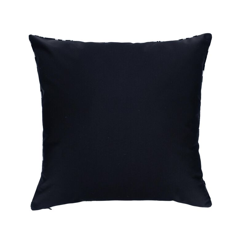 Omega Black Silk Velvet Ikat Pillow, 20" X 20"