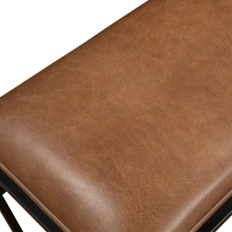 World Interiors Melbourne 62 Bench in Cognac Leather