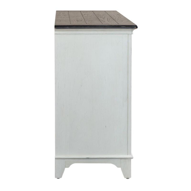 Liberty Furniture Allyson Park 6 Drawer Dresser in Wirebrushed White w/ Charcoal Top image number 2