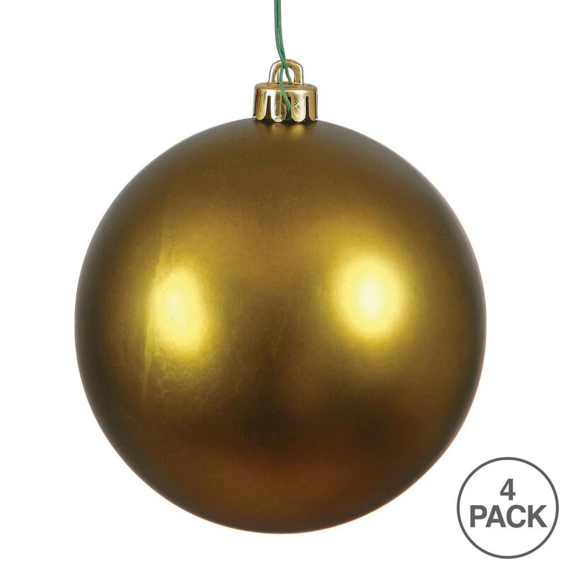 Vickerman 6" Olive Matte Ball Ornament, 4 per Bag image number 2