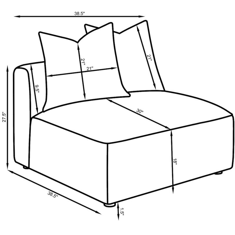 Coaster Co. of America Jennifer Upholstered Armless Chair Terracotta image number 1