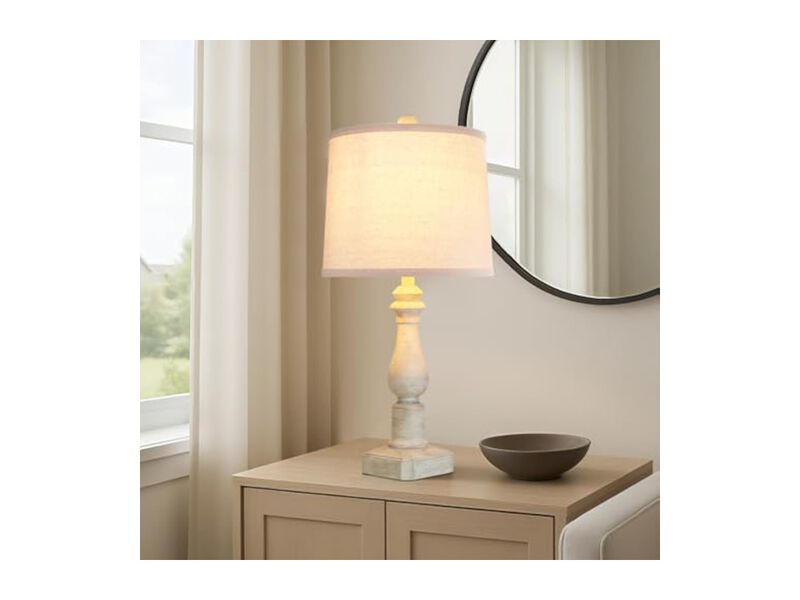 Farmhouse Rustic Traditional Resin Home Decor Lamps Set Of 2 For Living Room image number 3