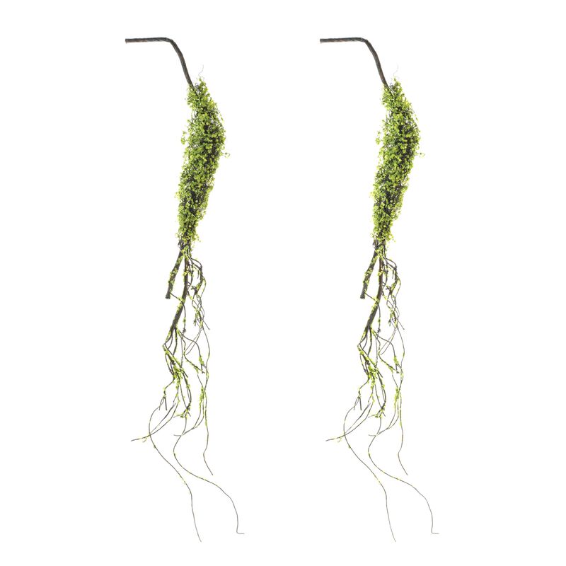 Moss Foliage Vine Branch (Set of 2) – Artificial Hanging Greenery for Rustic Wedding, Home, and Garden Decor