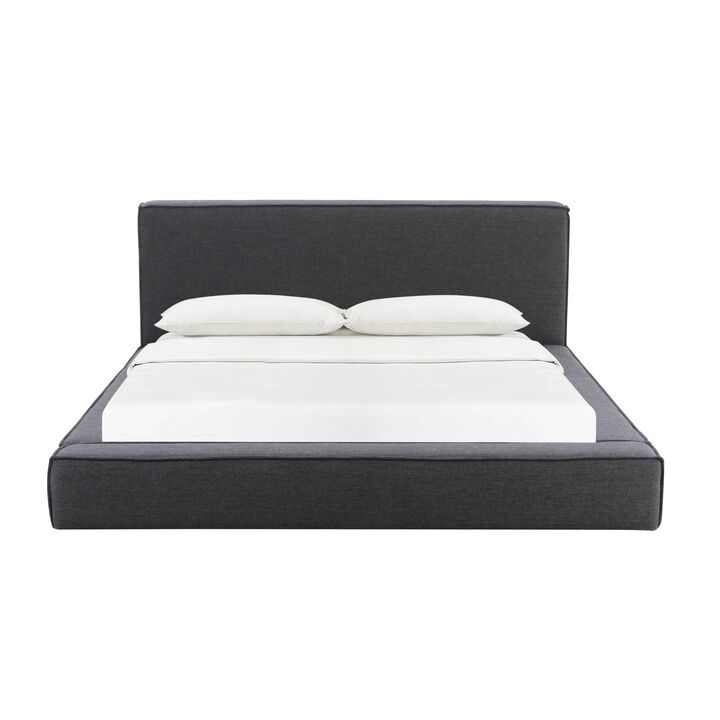 Olafur Black Linen King Bed.