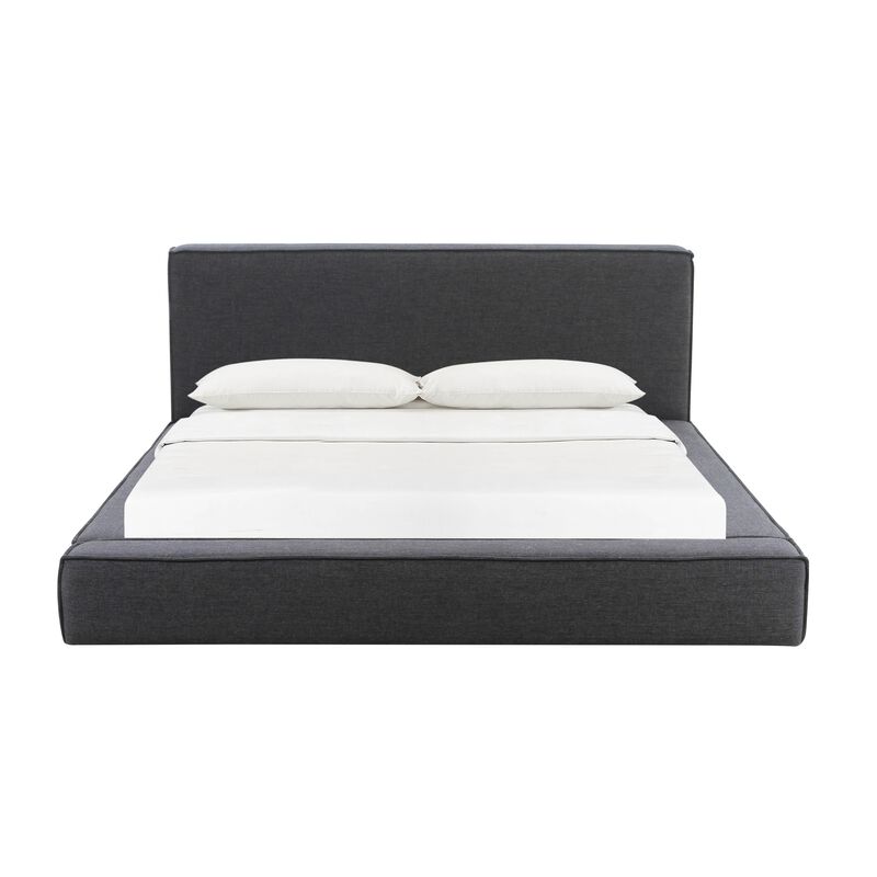 Olafur Black Linen King Bed.