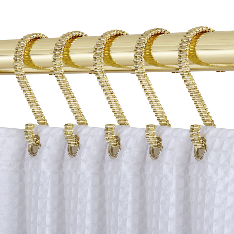 Utopia Alley Rust-Proof Zinc Decorative Shower Curtain Hooks, Smooth Glide S-Hooks- Set of 12 image number 1