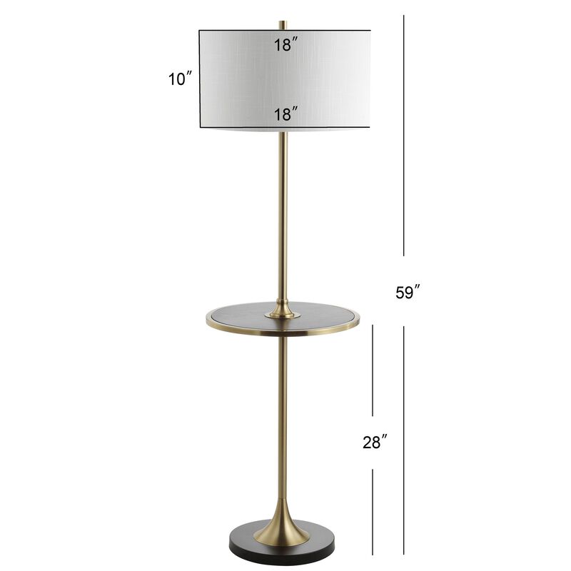 Luce Metal/Wood LED Floor Lamp with Table