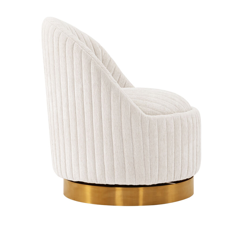 Leela Cream Swivel Accent Chairs (Set of 2)