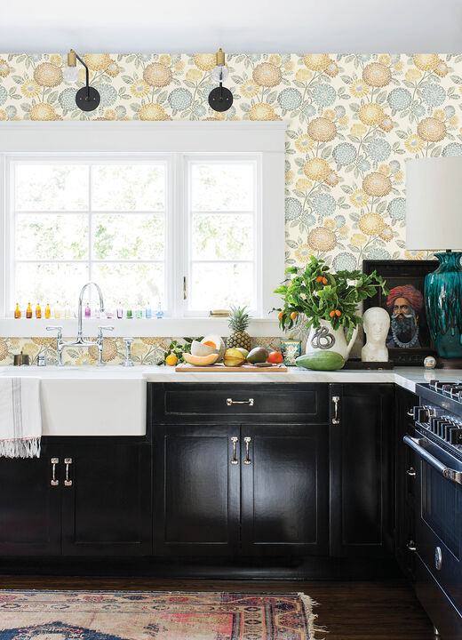 Zalipie Apricot Floral Trail Wallpaper (Set of 2)