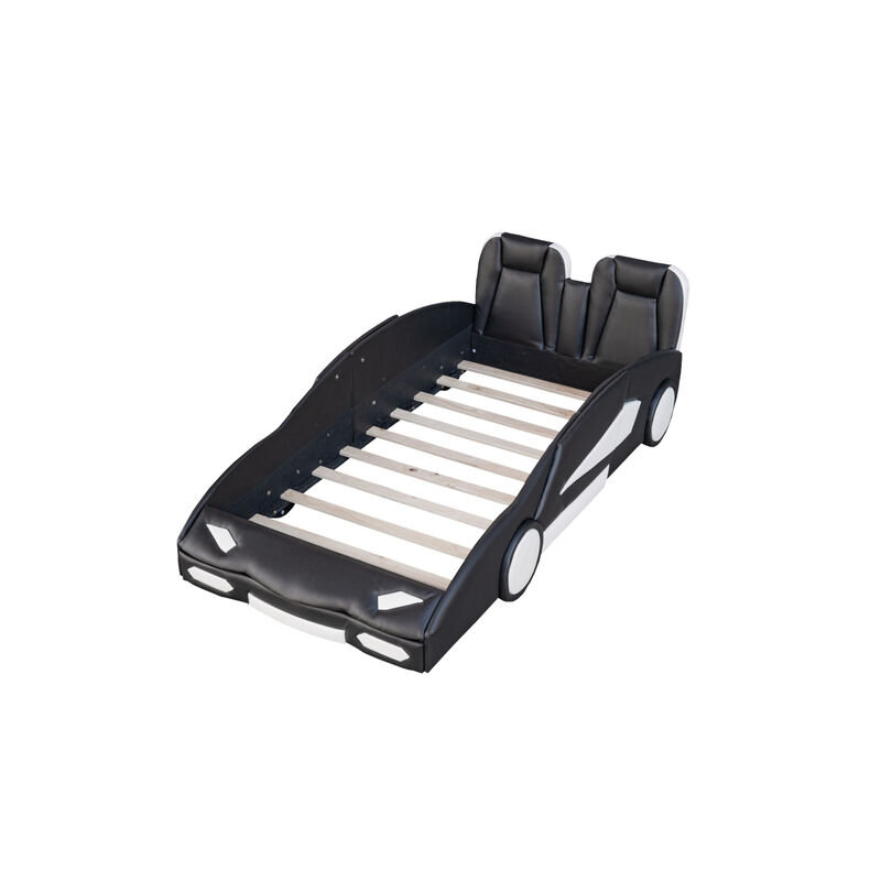 Streamdale Twin Size Race Car-Shaped Platform Bed With Wheels
