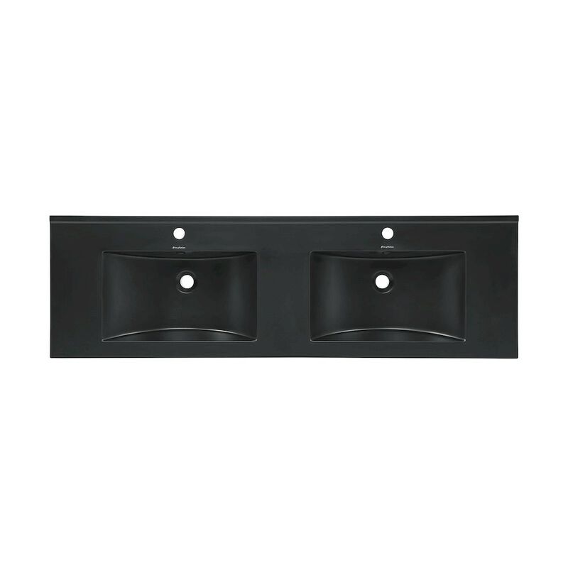 60 inch Vanity Top Bathroom Sink in Matte Black image number 1