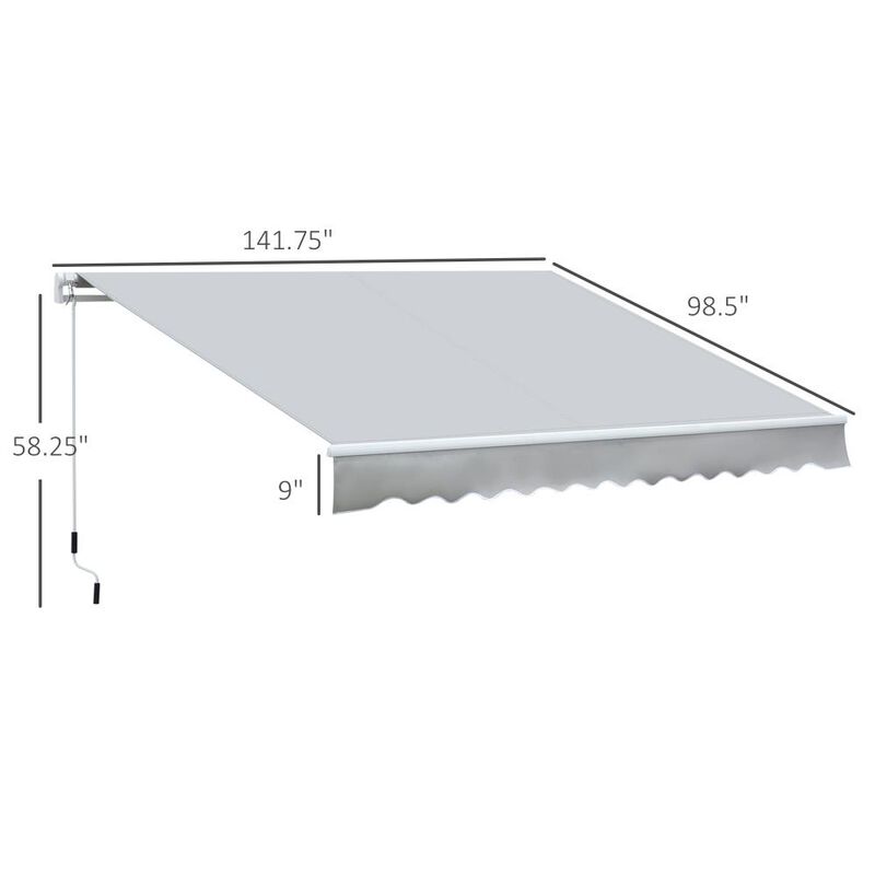 Hivvago 12' x 8' Patio Sun Shade Awning with Manual Operation image number 2