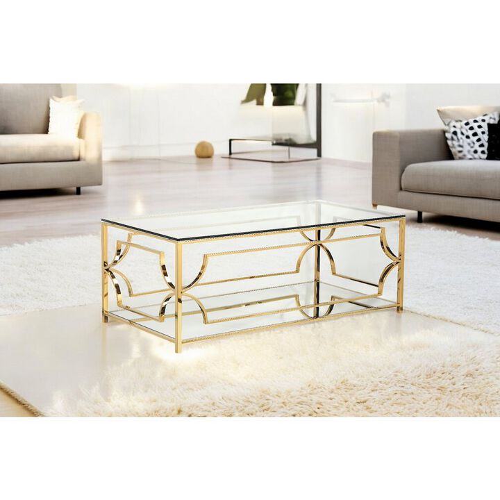 Pangea Home Z-Edward Rect Coffee Table Gold