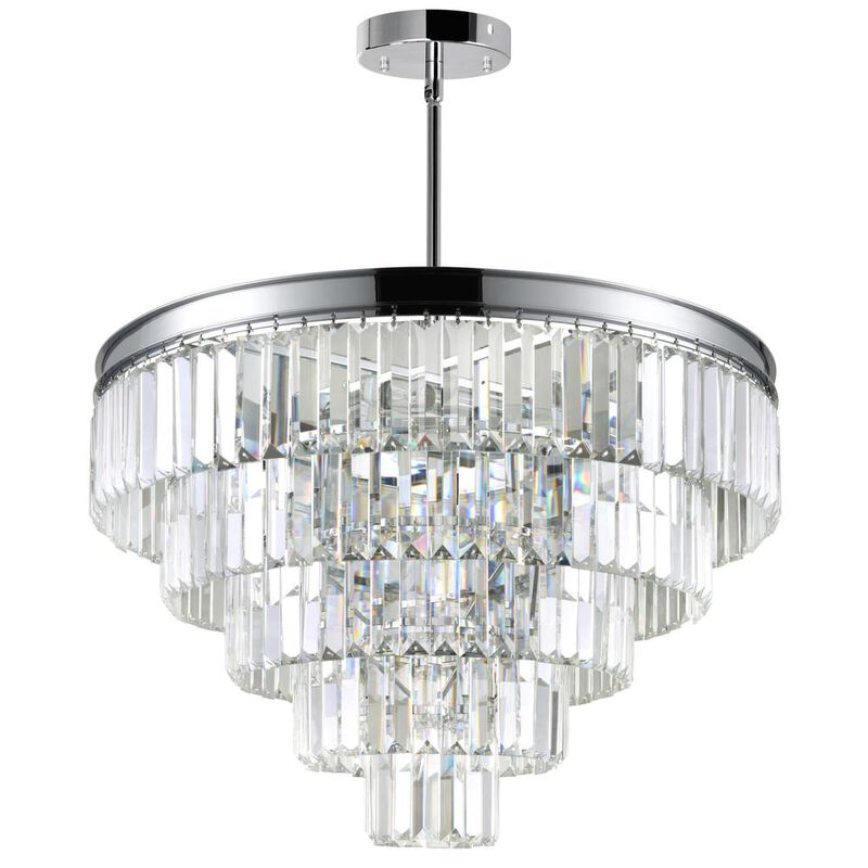 CWI Lighting Weiss 12 Light Down Chandelier With Chrome Finish