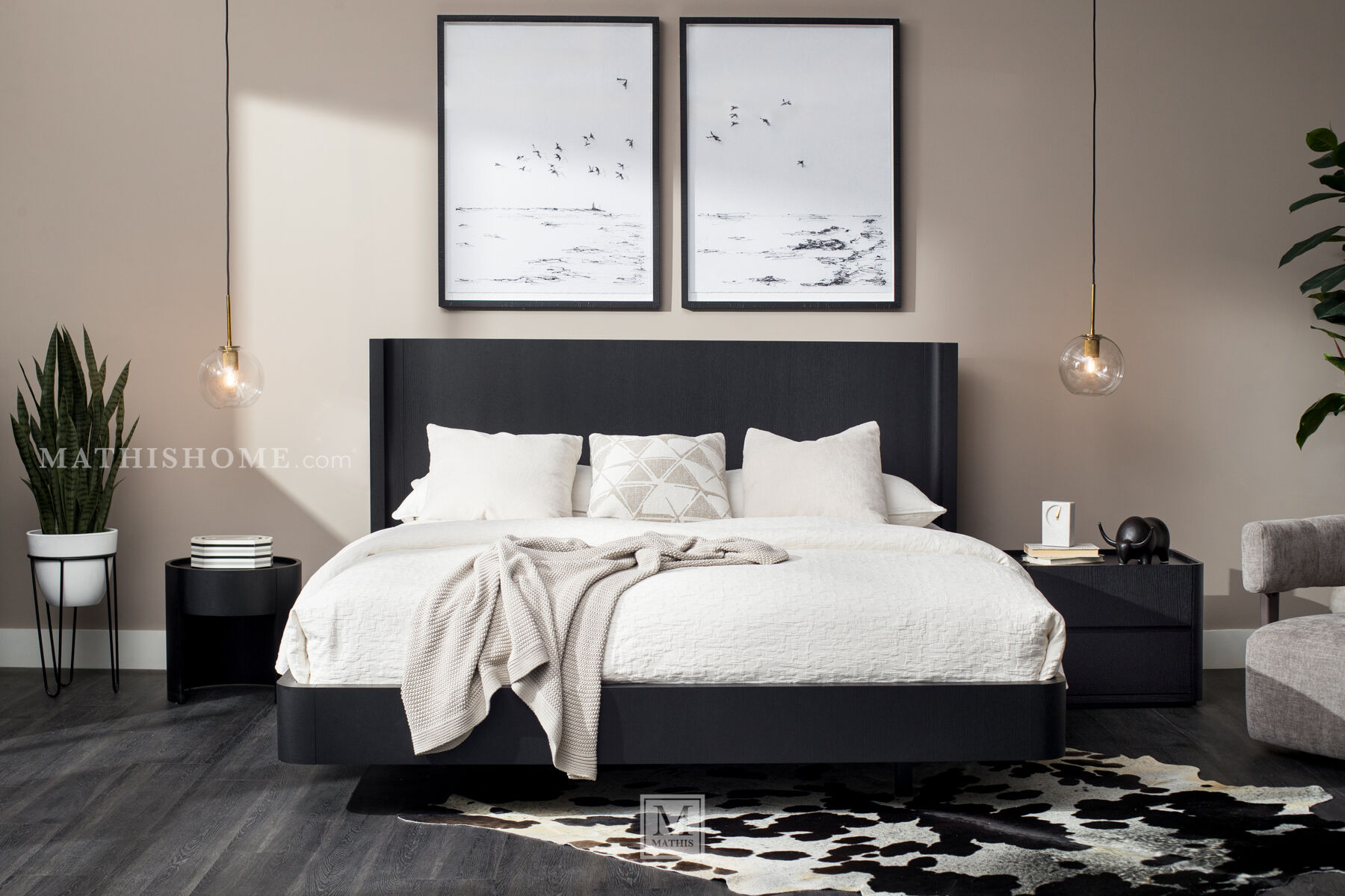 Nomad Black 2-Drawer Nightstand | Mathis Home
