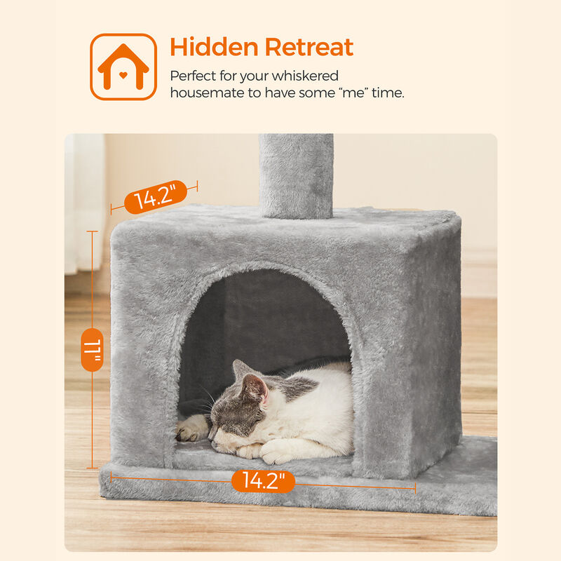 Compact 33.1 Inch Cat Tower for Large Cats with Condo and Post image number 3