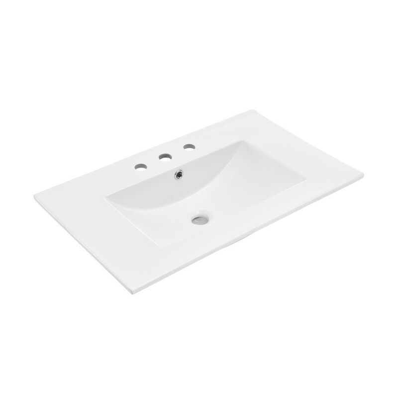 30" 3-Hole Centerset Vanity Sink Top in Glossy White image number 1