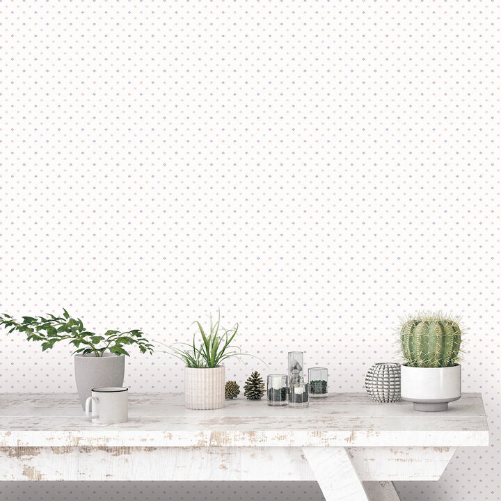 Miniatures 2 Mini Fan Motif Purple Lilac Wallpaper G67901