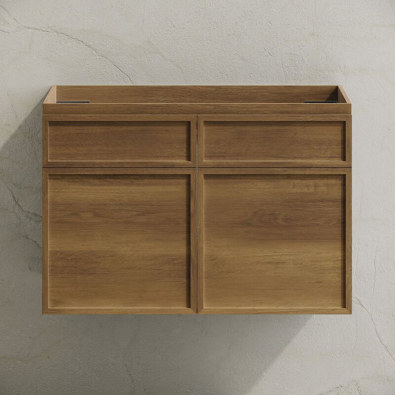 St. Tropez 30" Wall-Mounted Bathroom Vanity Cabinet without Top in Brown Oak image number 5