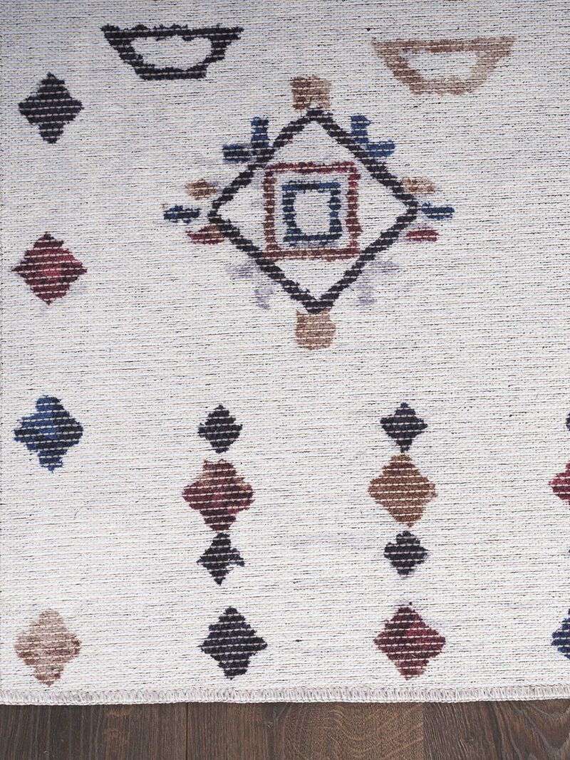 Machine Washable Series 1 SR108 Ivory/Multicolor 2'2" x 10' Rug