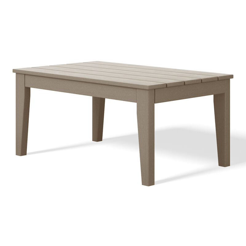 WestinTrends Low Outdoor HDPE Patio Rectangle Coffee Table