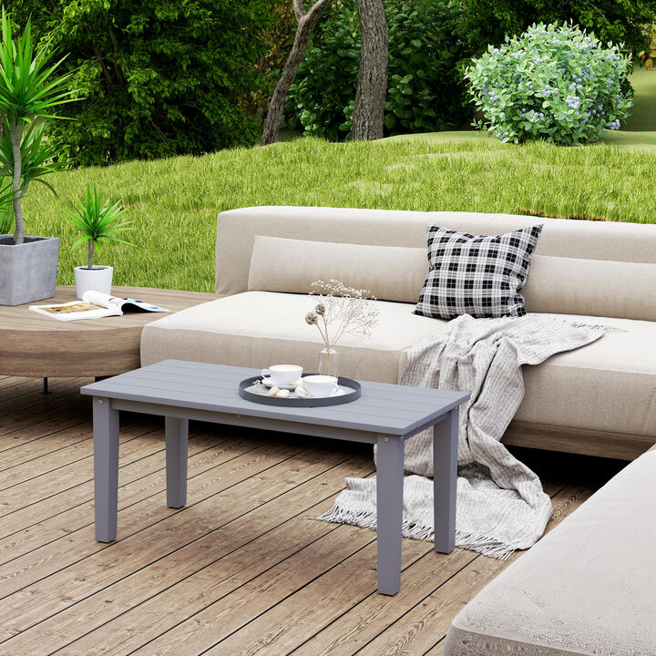 Hivvago Rectangle Outdoor Coffee Table with Slatted Top