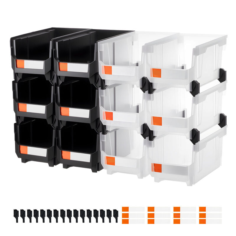 12 Pack Stackable Plastic Storage Bins, Organizer Containers for Small Items image number 6