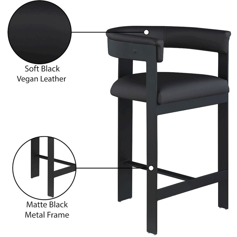 Meridian Furniture Romeo Vegan Leather Counter Stool, Set of 2