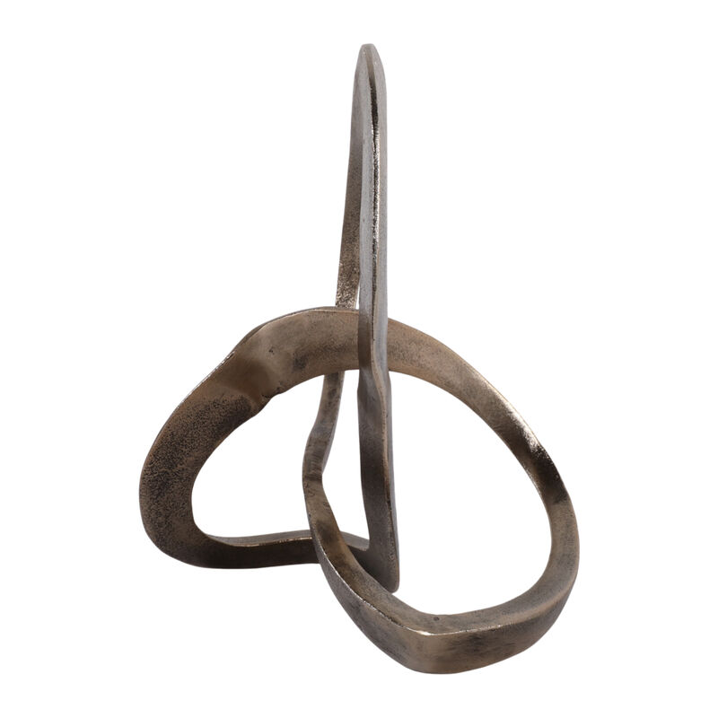 11x8" Twisted Knot Object, Antique Brass image number 4