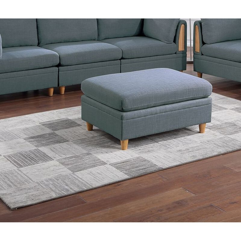 Streamdale Meagan Steel Ottoman in Dorris Fabric