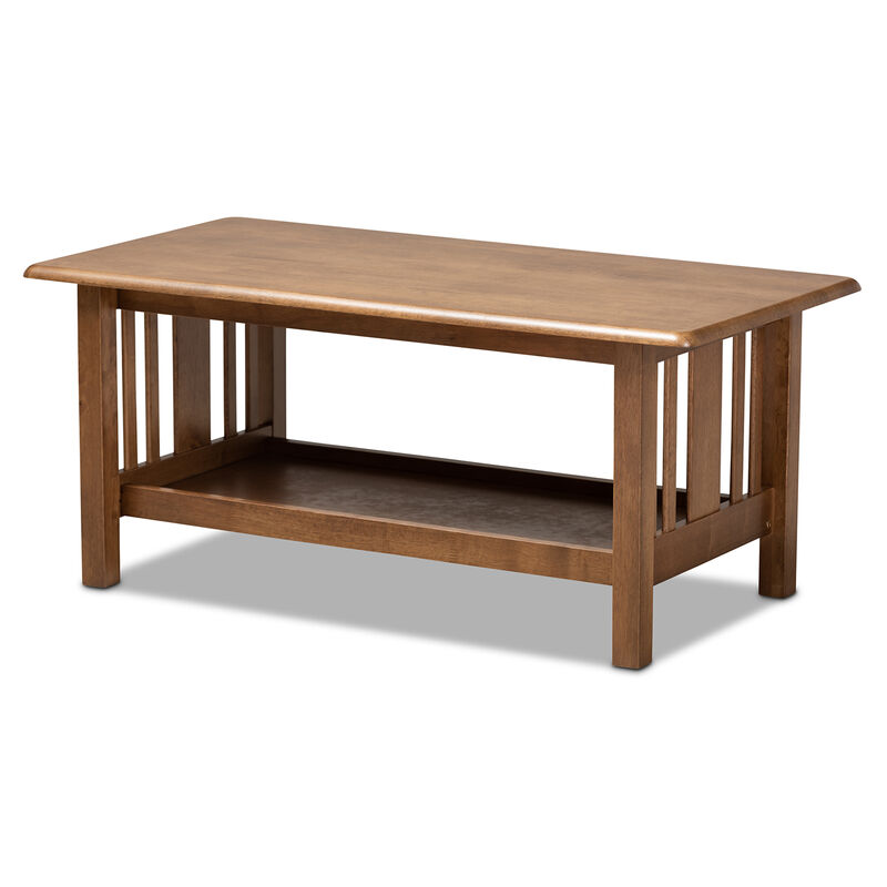 Baxton Studio Rylie Traditional Walnut Brown Finished Rectangular Wood Coffee Table