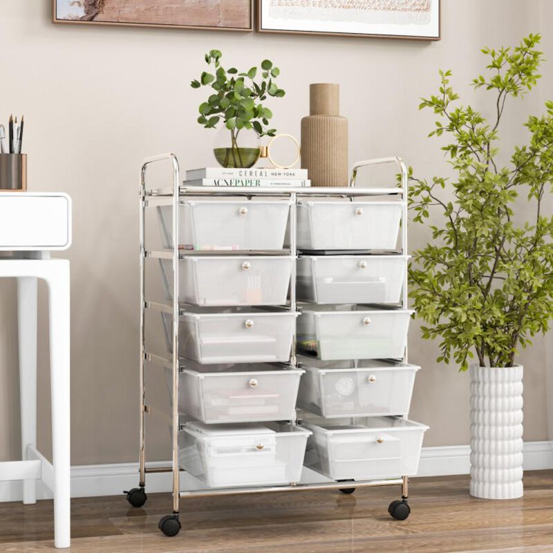 Hivvago 10-Drawer Rolling Storage Cart