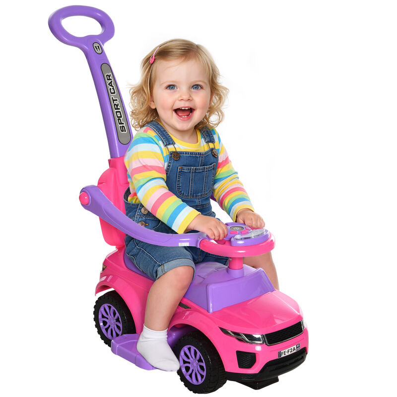 BreeBe 3 In 1 Push Cars for Toddlers Kid Ride on Push Car Stroller Sliding Car with Horn Music Light Function Secure Bar Ride on Toy image number 0