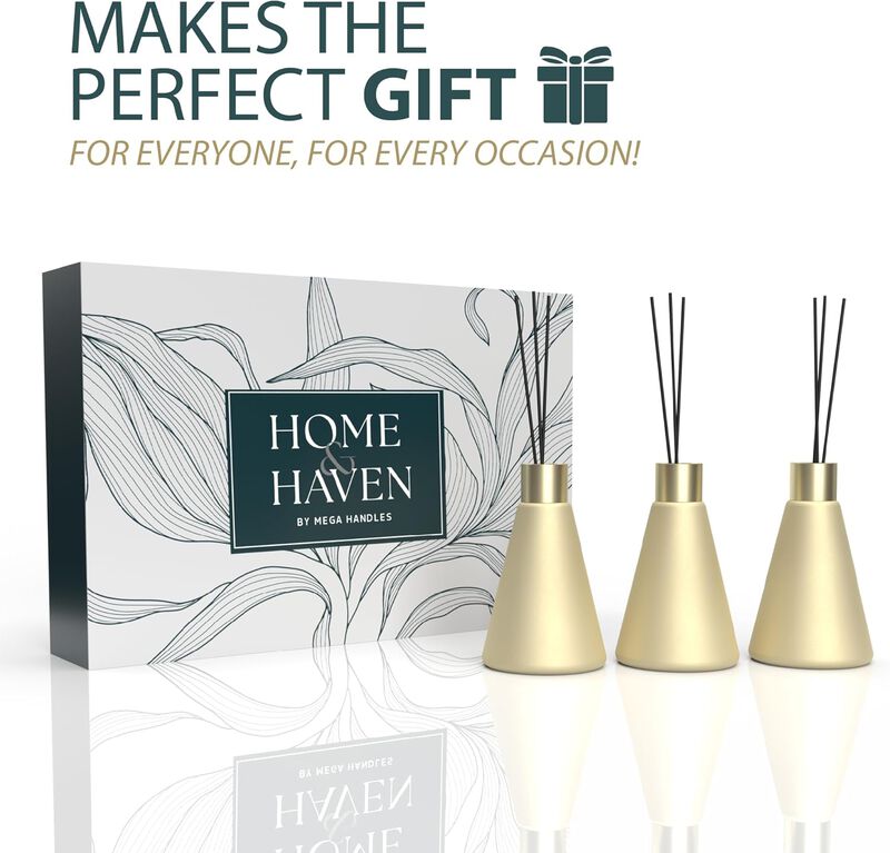 Mega Handles |Elegant Reed Diffuser | Decorative Air Refreshener (3Pack)