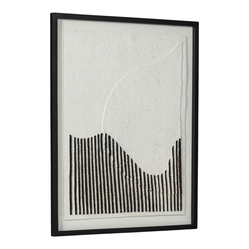 37x48" Paper Mache Wall Art Under Glass, Black/whi image number 1