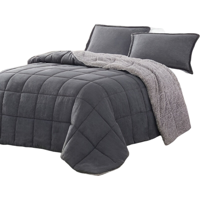 Reversible Plush Sherpa Micro Suede Comforter Set – Soft 3-Piece Bedding for Cozy Nights
