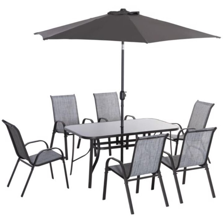 Outdoor Dining Table & Chair Set Patio Furniture for Garden, Deck & Backyard