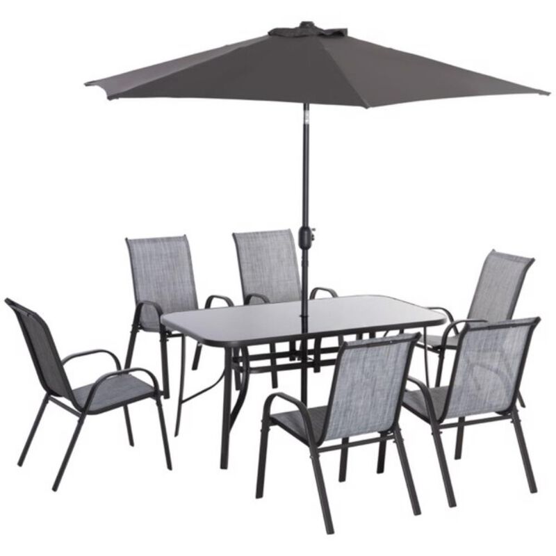 Outdoor Dining Table & Chair Set Patio Furniture for Garden, Deck & Backyard
