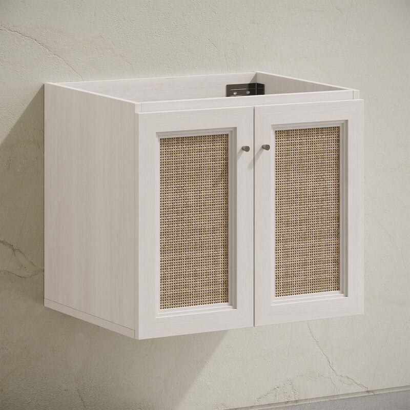 Classe 24" Wall-Mounted Bathroom Vanity in White Oak without Sink Top image number 2