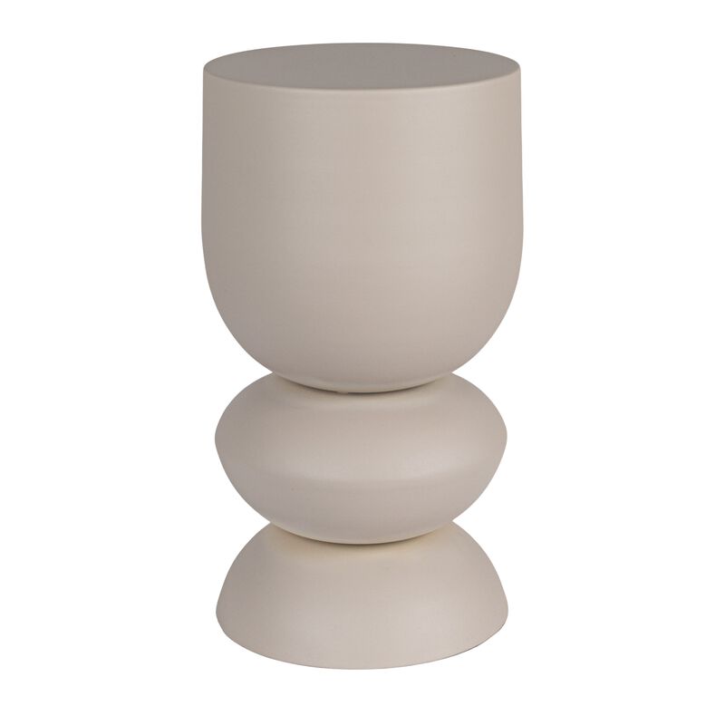 Rowena Interiors Metal Stacked Bulb Side Table, Beige image number 0