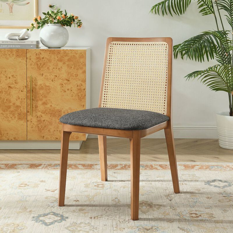 Monarch Wood and Rattan Dining Side Chair image number 7