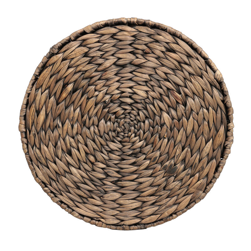 Natura Coastal Bohemian Handwoven Water Hyacinth Round Hourglass End Table image number 5