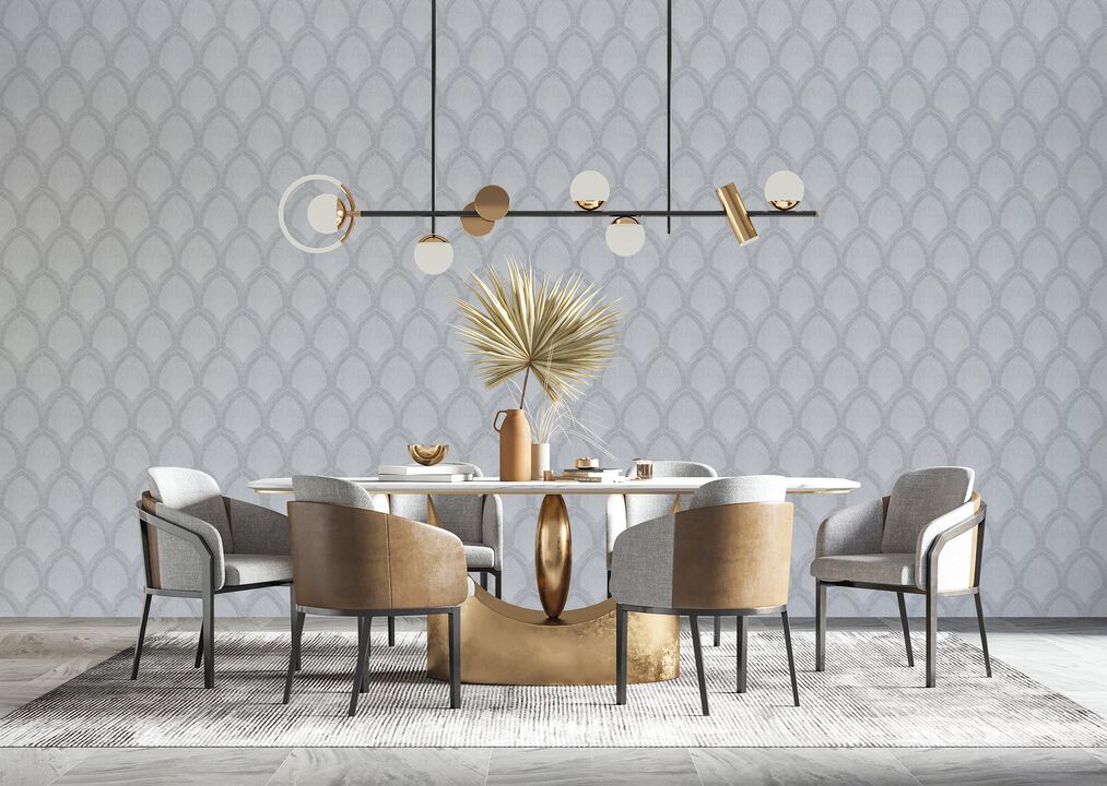 Special FX 2 Nouveau Scallop Silver Grey Wallpaper G68086